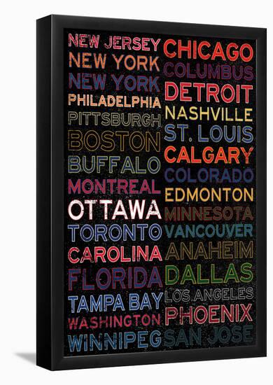 Hockey Cities - Color-null-Framed Poster