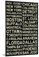 Hockey Cities - Vintage-null-Mounted Poster