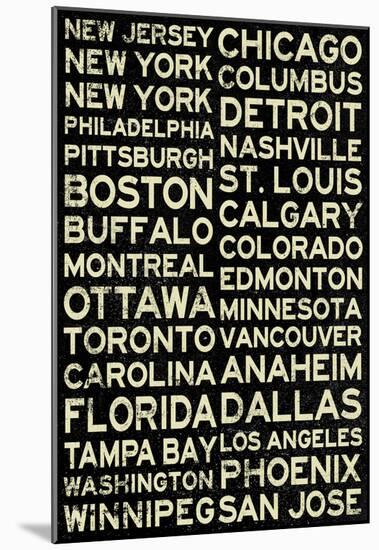 Hockey Cities - Vintage-null-Mounted Poster