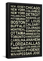 Hockey Cities - Vintage-null-Framed Poster