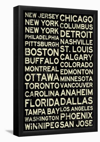 Hockey Cities - Vintage-null-Framed Poster