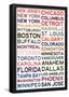 Hockey Cities - White-null-Framed Poster