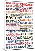Hockey Cities - White-null-Mounted Poster