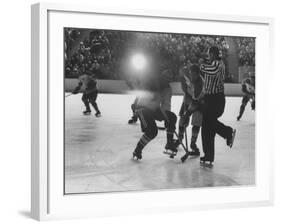 Hockey Game During Winter Olympics-null-Framed Premium Photographic Print