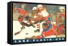 Hockey Game in Lake Placid, New York-null-Framed Stretched Canvas