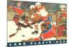 Hockey Game in Lake Placid, New York-null-Mounted Premium Giclee Print