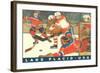 Hockey Game in Lake Placid, New York-null-Framed Art Print