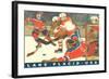 Hockey Game in Lake Placid, New York-null-Framed Art Print