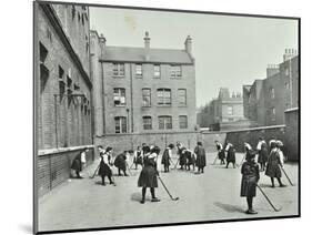 Hockey Game, Myrdle Street Girls School, Stepney, London, 1908-null-Mounted Photographic Print