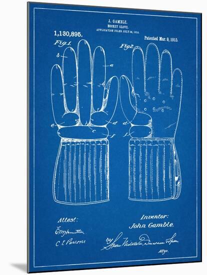 Hockey Glove Patent-null-Mounted Art Print