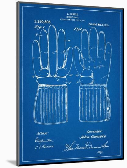 Hockey Glove Patent-null-Mounted Art Print