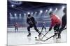 Hockey Match at Rink . Mixed Media-Sergey Nivens-Mounted Photographic Print