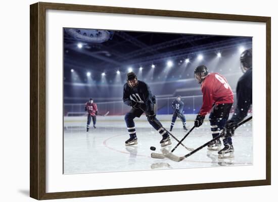 Hockey Match at Rink . Mixed Media-Sergey Nivens-Framed Photographic Print