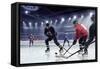 Hockey Match at Rink . Mixed Media-Sergey Nivens-Framed Stretched Canvas