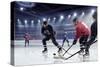 Hockey Match at Rink . Mixed Media-Sergey Nivens-Stretched Canvas