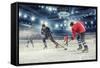 Hockey Match at Rink . Mixed Media-Sergey Nivens-Framed Stretched Canvas