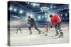 Hockey Match at Rink . Mixed Media-Sergey Nivens-Stretched Canvas