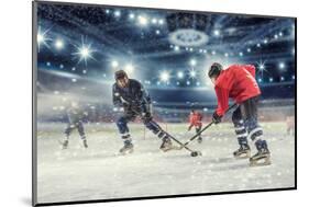 Hockey Match at Rink . Mixed Media-Sergey Nivens-Mounted Photographic Print