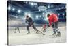 Hockey Match at Rink . Mixed Media-Sergey Nivens-Stretched Canvas