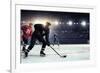 Hockey Match at Rink  . Mixed Media-Sergey Nivens-Framed Photographic Print