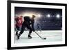 Hockey Match at Rink  . Mixed Media-Sergey Nivens-Framed Photographic Print