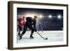 Hockey Match at Rink  . Mixed Media-Sergey Nivens-Framed Photographic Print