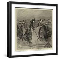 Hockey on the Ice, a Ladies' Match on the Lake in Wimbledon Park-Arthur Hopkins-Framed Giclee Print