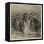 Hockey on the Ice, a Ladies' Match on the Lake in Wimbledon Park-Arthur Hopkins-Framed Stretched Canvas