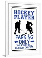 Hockey Player Parking Only-null-Framed Art Print