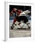 Hockey Players in Head to Head Competition-null-Framed Premium Photographic Print