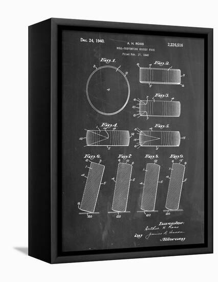 Hockey Puck Patent-null-Framed Stretched Canvas