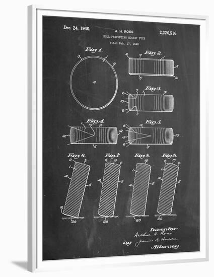 Hockey Puck Patent-null-Framed Premium Giclee Print