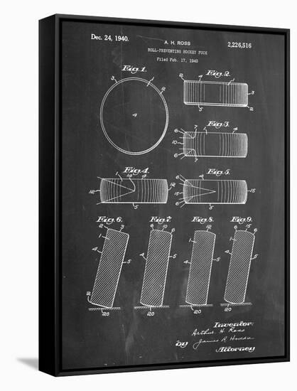 Hockey Puck Patent-null-Framed Stretched Canvas