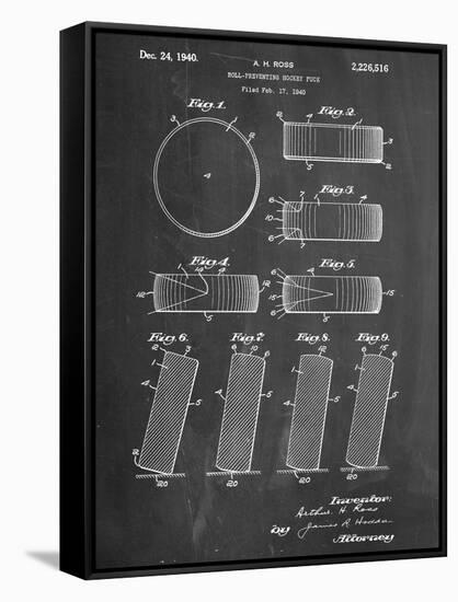 Hockey Puck Patent-null-Framed Stretched Canvas