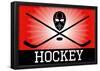 Hockey Red Sports Poster Print-null-Framed Poster