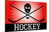 Hockey Red Sports Poster Print-null-Mounted Poster