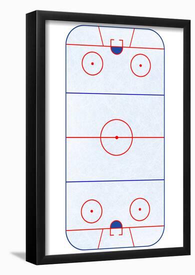 Hockey Rink Layout Sports Poster-null-Framed Poster