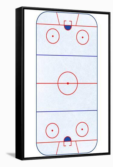 Hockey Rink Layout Sports Poster-null-Framed Stretched Canvas