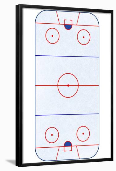 Hockey Rink Layout Sports Poster-null-Framed Poster