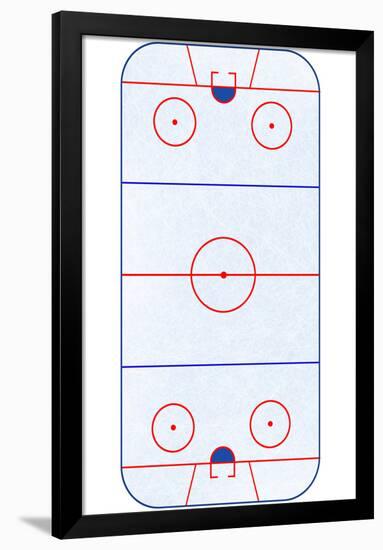 Hockey Rink Layout Sports Poster-null-Framed Poster