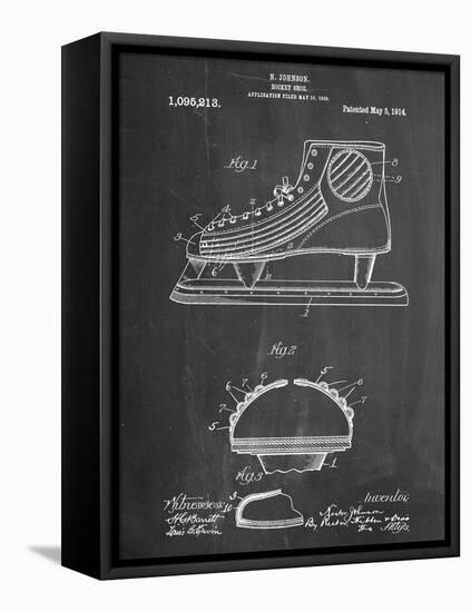 Hockey Shoe Patent-null-Framed Stretched Canvas