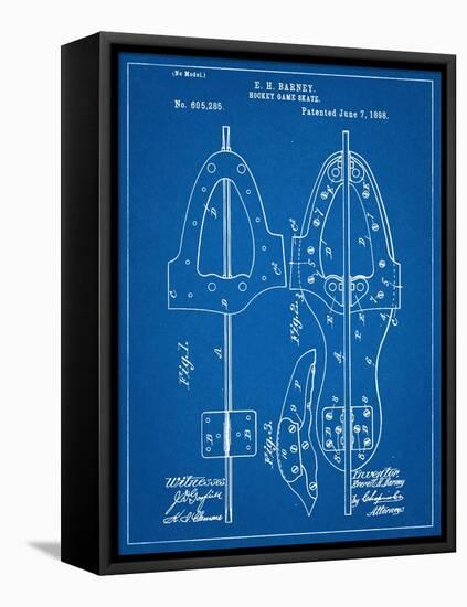 Hockey Skate Patent-null-Framed Stretched Canvas