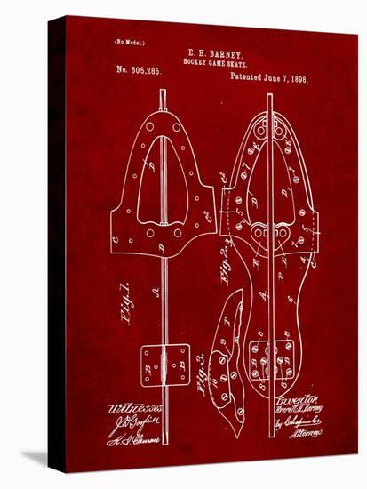 Hockey Skate Patent-Cole Borders-Stretched Canvas