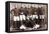 Hockey Team Posing Together-null-Framed Stretched Canvas