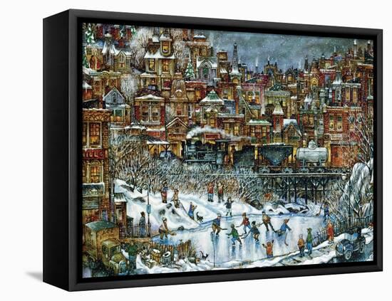 Hockey Train-Bill Bell-Framed Stretched Canvas