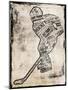 Hockey Type Black-Jace Grey-Mounted Art Print