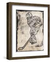 Hockey Type Black-Jace Grey-Framed Art Print