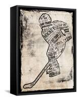 Hockey Type Black-Jace Grey-Framed Stretched Canvas