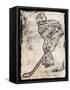 Hockey Type Black-Jace Grey-Framed Stretched Canvas