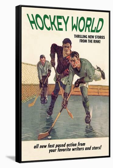 Hockey World-null-Framed Stretched Canvas